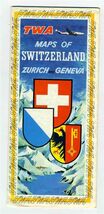 TWA Maps of Switzerland Zurich &amp; Geneva 1956 - $15.88