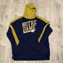 Notre Dame Under Armour Heat Gear Loose Mens Long Sleeve XL Gold Hooded Shirt - $27.73