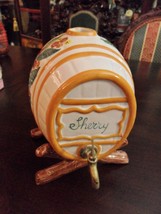 Ceramic sherry  keg  made in Italy, in ceramic stand, with brass spigot[... - $84.15