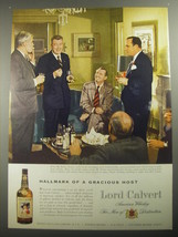 1956 Lord Calvert Whisky Ad - MacKinlay Kantor - Hallmark of a gracious host - £14.55 GBP