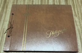Photo album tie binding black white color vintage pictures people places - $728.13 MXN