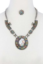 New Multi Color Indigenous Pendant Necklace - £17.90 GBP