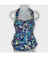 ANTHROPOLOGIE Odille Pop of Posies Floral Ruffle Halter Top Blouse Size ... - $29.00