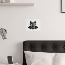 Cartoon Bat Satin Poster: Vibrant Black and Gray Wall Art for Kids&#39; Room... - £10.64 GBP+