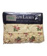 Vtg Ralph Lauren Brooke Sophie Floral Stripe Full Size Ruffled Flat Sheet - £53.65 GBP