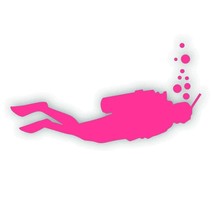 SCUBA DIVER diving snorkeling decal for truck car boat or your equipment PINK - £7.91 GBP