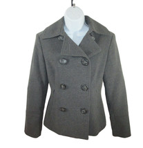 Express Coat Peacoat Womens Size 2 Cashmere Wool Gray Lined Fitted Button Closur - £23.87 GBP