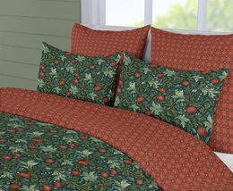 5 Piece Reversible Duvet Cover Set Cotton Blend Pomegranate - $173.33 - $211.87