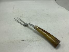 VINTAGE Meat Serving Fork marbled Bakelite style Handle, MCM Stainless S... - $22.41 CAD