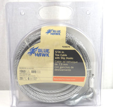 NEW Blue Hawk 5/16&quot; X 20&#39; EYE SLIP HOOK EACH END Tow Cable 1960 Lbs Load... - £23.36 GBP