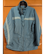 Vintage LL Bean Womens Ski Jacket Blue Full Double Zip Size Large Nylon - £30.59 GBP