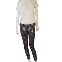Siwy Black Gray Silver Sequined Crop Slim Trousers Pants size 26 - $117.81