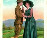 Vtg Postcard 1918 WWI Soldier Romance &quot;A Military Engagement&quot; - £5.02 GBP