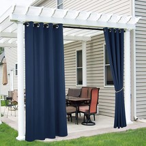 2 Panels Patio Curtains Outdoor - Waterproof Blackout Privacy Shades Blinds Rain - £44.77 GBP
