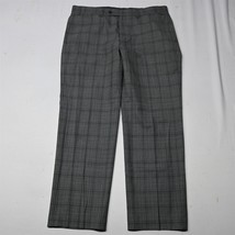 Michael Strahan 36x30 Gray Plaid Check Straight Suit Slacks Dress Mens Pants - £25.38 GBP