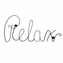 Relax Sign Metal Cutout 3D Look Wall Hanging Decor 12.75 Inch Long with Screws - £13.66 GBP