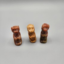Miniature Carved Soapstone Monkey Figurines Red Brown Vtg Lot of 3 Orangutan - £19.16 GBP