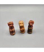 Miniature Carved Soapstone Monkey Figurines Red Brown Vtg Lot of 3 Orang... - £19.01 GBP