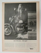 Vtg 1967 BSA Spitfire MKIII Motorcycle Print Magazine AD Bikers Riders  - £8.79 GBP
