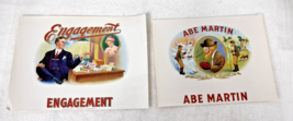 2 Antique Cigar Box Tobacco Labels Abe Martin &amp; Engagement - $14.36