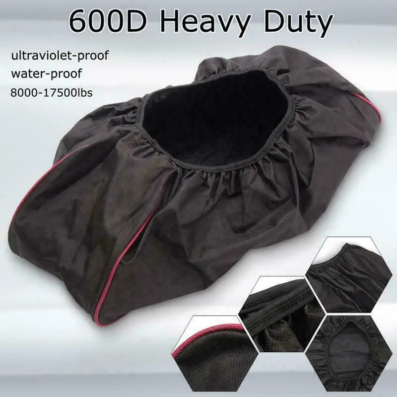 Car Winch Dust Cover Black 600D Waterproof Soft Capstan Cover Fit For - £10.11 GBP