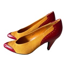 Charles Jourdan Color Block Leather Pump Size 7.5M - £54.47 GBP