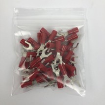 Thomas Betts 22-18 GA #8 Insulated Vinyl Fork Terminals - RED - 50 PCS - USA NEW - £11.98 GBP