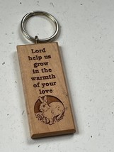 Laser Cut LORD HELP US GROW w Rabbit Wood Key Ring Backpack Decoration –... - £7.58 GBP