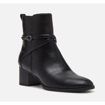 Anne Klein Women Moore Black Block Heel Ankle Boots 9 Medium - £106.17 GBP