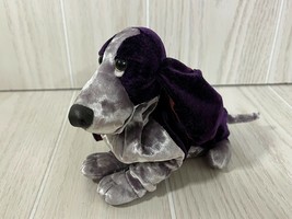 Hush Puppies Applause small plush beanbag purple velvet basset hound puppy dog - $10.39