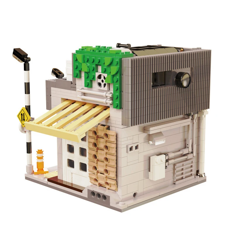 New MOC Creative Summer And Wind Coffee Shop Street View Building Block Model - £86.86 GBP