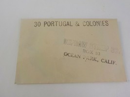 Old Stamp Lot Envelope That Reads 30 Portugal and Colonies Stamps - $15.00