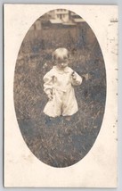 RPPC Adams MA Darling Little Boy In Grass 1907 Merklejohn Family Postcard Y28 - £13.33 GBP