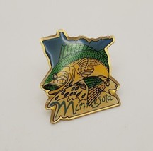 Minnesota State Shaped Collectible Souvenir Lapel Hat Pin Jumping Fish - £13.08 GBP