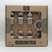 yzy Turkiye Turkish Tea or Coffee Set With Serving Tray Service For 6 - £38.34 GBP