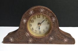 Jewel Adorned Resin Quartz Decorative Mantel Desk Table 10&quot;w Clock *Works* - £23.95 GBP