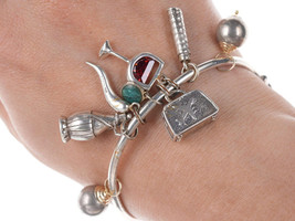 Retro sterling charm bracelet - $98.75