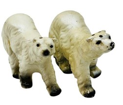 Vintage Polar Bear Salt Pepper Shakers Ceramic 3 inch READ - $12.19