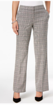 Nine West Womens Black Pleated Plaid Straight Leg Pants - $43.20