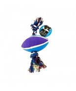 Pet Dog Football Knotted Rope Fetch and Chew Toy Sturdy Blue, Purple &amp; W... - $20.71 CAD