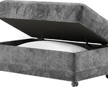 Roundhill Furniture Bonarse Fabric Storage Ottoman with Casters in Wonde... - £538.92 GBP