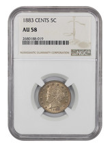 1883 5C NGC AU58 (With CENTS) - $203.70