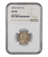 1883 5C NGC AU58 (With CENTS) - £160.44 GBP