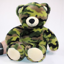 Build A Bear Green Camouflage Plush Camo Teddy Bear Stuffed Animal Toy BABW - £8.55 GBP