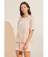 Eberjey Women&#39;s Inez Washable Silk Printed Short Sleeve Boxer PJ Set Mar... - $74.24