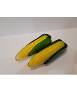 2 Murano Style Glass Art Corn on the Cob Hand Blown Vintage Farmhouse De... - $32.27 CAD