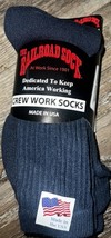 Railroad Sock ~ 3-Pair Navy Blue Socks Crew USA ~ Sock Size 10-13 Shoe S... - $14.84
