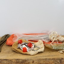 Vintage Bag of Tent Staking Supplies Rope Stakes Tie Down Nylon Bag - £5.69 GBP