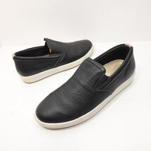 ECCO Women's Soft 7 Black Pebbled Leather Slip-On Sneakers Size 7-7.5 - $31.49