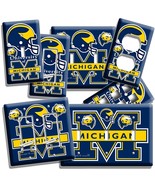 UNIVERSITY of MICHIGAN WOLVERINES FOOTBALL LIGHT SWITCH OUTLET WALL PLATES DECOR - £13.58 GBP - £21.89 GBP